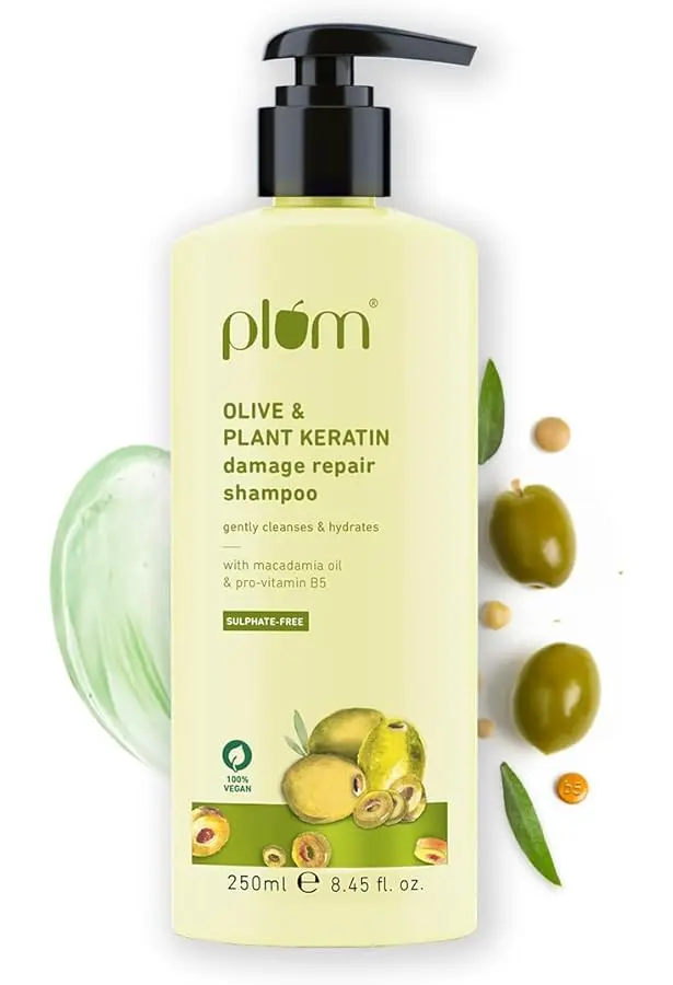 plum OLIVE & PLANT KERATIN damage repair shampoo  pro-vitamin B5