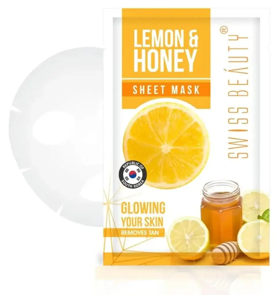 SWISS BEAUTY Sheet Mask, Lemon-Honey.