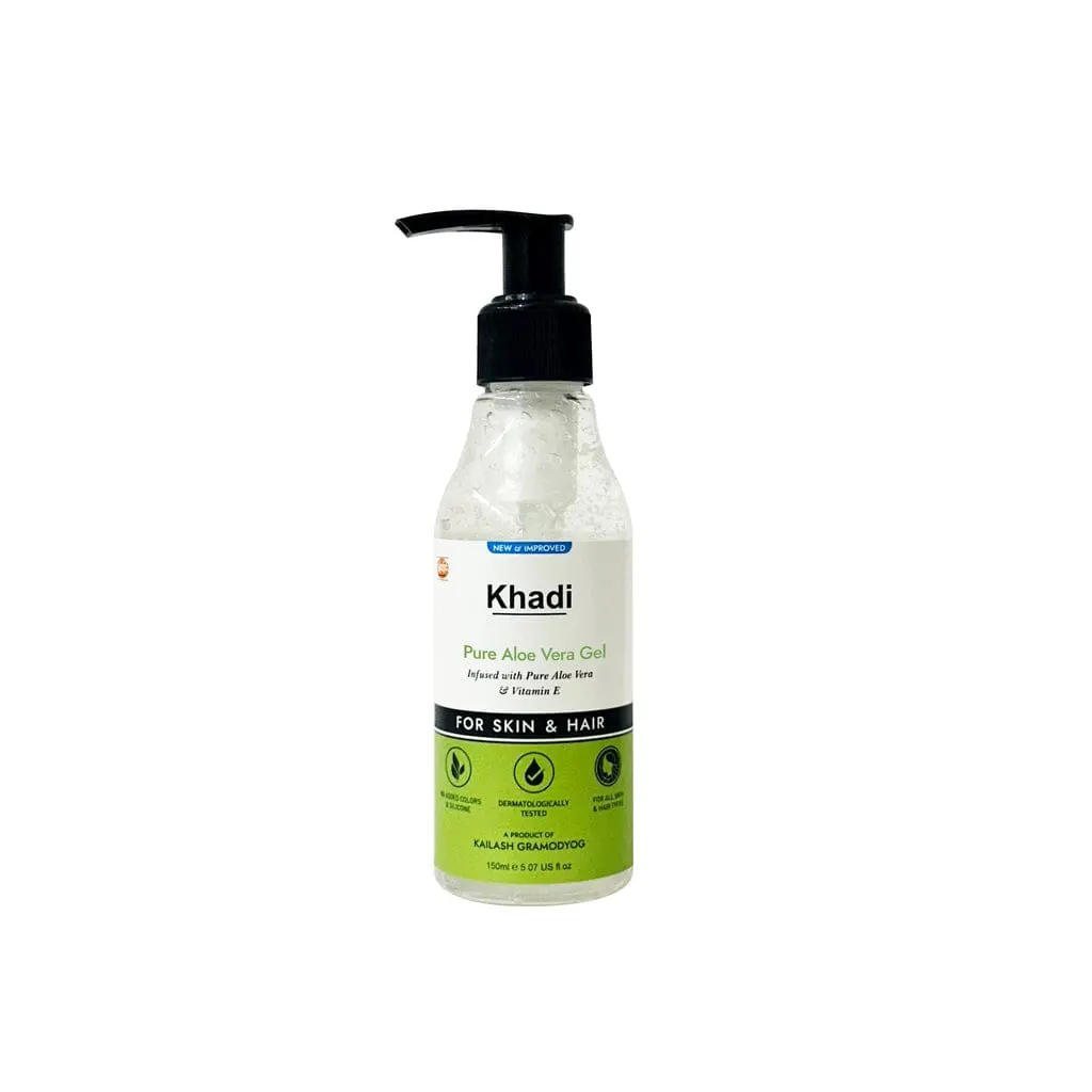 Khadi Pure Aloe Vera Gel Infused with Pun Aloe Vera & Vitamis E FOR SKIN & HAIR