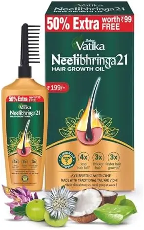 [80] DABUR Vatika Neelibhringa 21 Hair Growth Oil - (50Ml+25Ml Extra Free