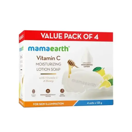 [170] VALUE PACK OF 4 mamaearth Vitamin C MOISTURIZING LOTION SOAP x 125 g