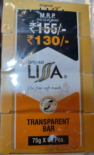 [185] LISSA soap pack of 4  Original lissa transparent bar 75g×04pcs