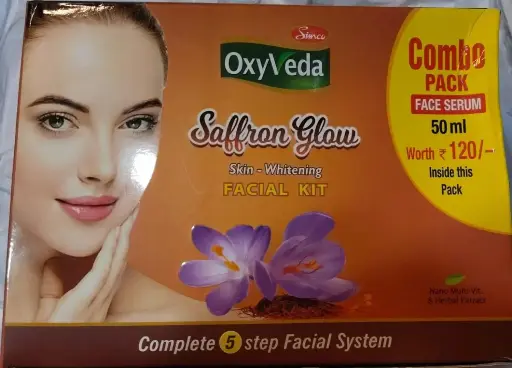 [187] Oxyveda Saffron Glow Skin - Whitening FACIAL KIT 