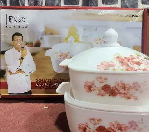 [621] Casserolset 4pcs (with lid) sanjeev kapoor Square casserol