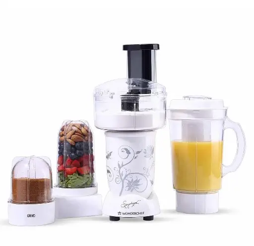 [441] WONDERCHER Aaj ki wonder woman ke liye Nutri-blend FP White ITS Extra Power Stainless Steel Blades 0.5 L & 0.3 L UnbreakableJars