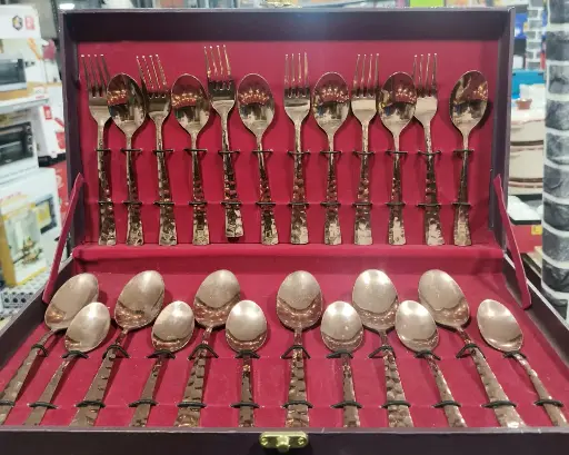 [623] cutlery set Sanjeev kapoor premium steelless steel  with copper coated