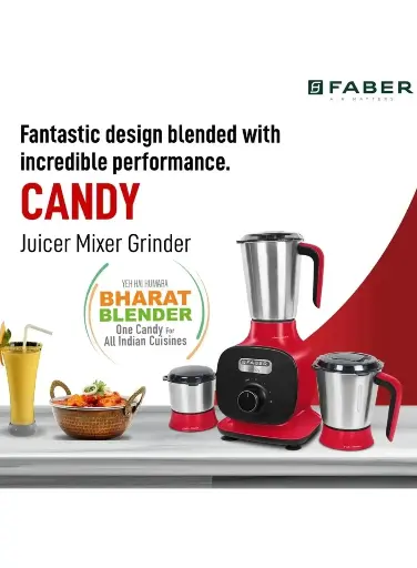 Faber mixer grinder  FMG candy 800 3J mystic Red  800 watt