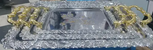 3 peice tray set in silver colour with best quality