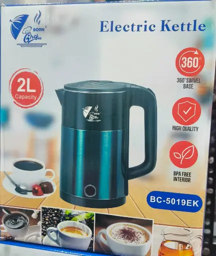 Electric kettle born chef with (2litre) capacity 2000 watt high power