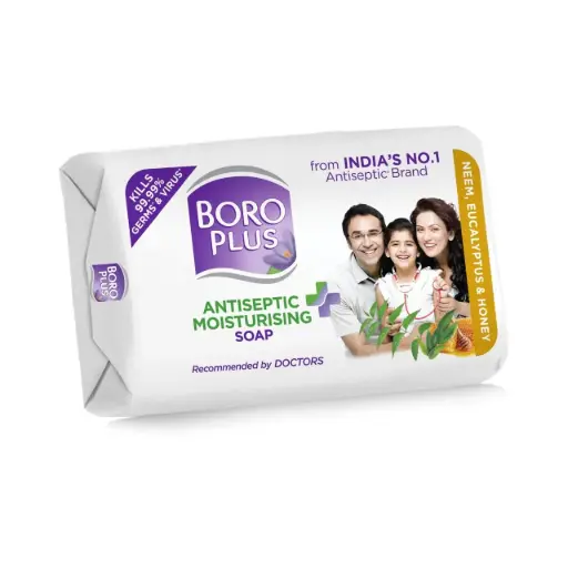 [921] BORO PLUS from INDIA'S NO.1 Antiseptic Brand NEEM, EUCALYPTUS & HONEY ANTISEPTIC MOISTURISING SOAP pack of 8x