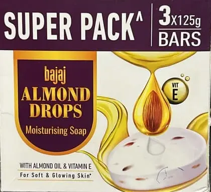 [12] BAJAJ Almond Drops Soap Pack of 3 (3 x 125 gm)