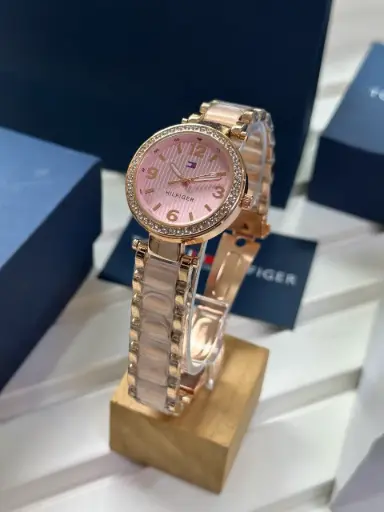 [60019] Tommy Hilfiger Luxury Pink & Gold Stylish Girls Watch