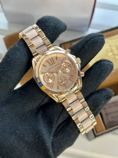 Michael Kors Luxury Pink & Gold Stylish Girls Watch 