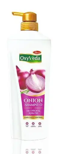 [45] Oxyveda shampoo with Onion and keratin for hair fall control 650ml (for all hair types)